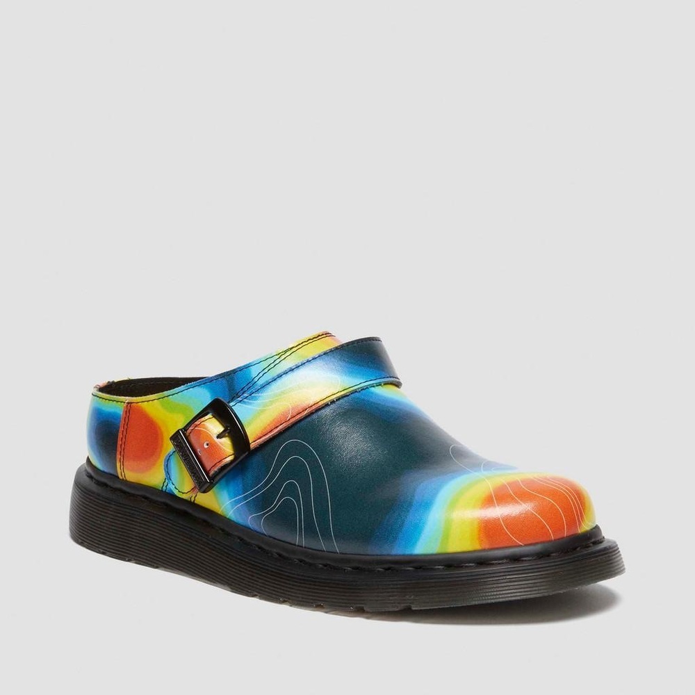 NEW Women DR MARTENS Isham Genix Nappa Leather Thermal Map Slingback Mule Sz 8 - Picture 3 of 9